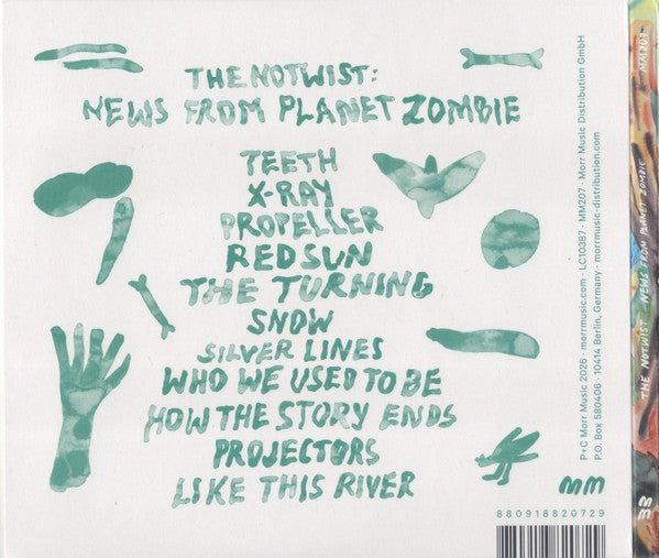 Image of Back Cover of CD - VG+/EX - THE NOTWIST, News From Planet Zombie (Morr Music; MM207, Germany 2026), Opened Instore,  - 2456005S