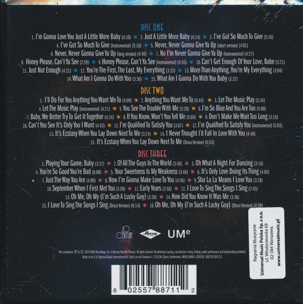Image of Back Cover of 3xCD - M/M - BARRY WHITE, The Complete 20th Century Singles (1973-1979) (20th Century Records; 0602557887112, Europe 2018, Box Set), ,  - 2336135E