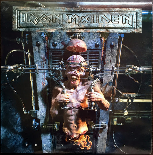 Image of Front Cover of 2xLP - VG/VG+ - IRON MAIDEN, The X Factor (EMI United Kingdom; EMD 1087, UK 1995, Gatefold, Missing the inners, Missing the poster, Clear vinyl), Sleeve has edgewear. No inners or poster. ,  - 2426014E