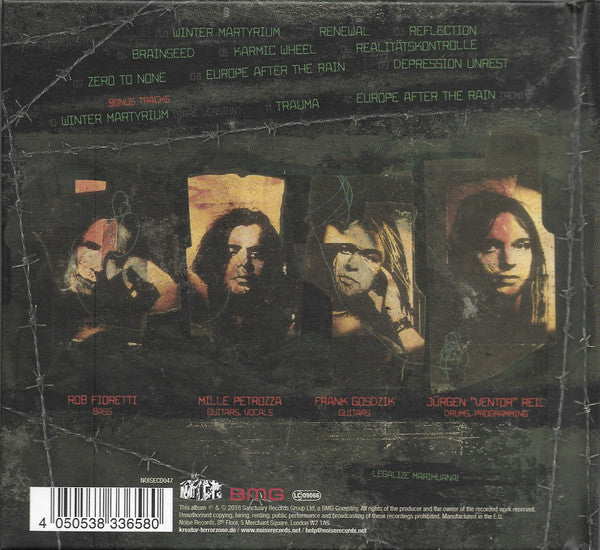 Image of Back Cover of CD - VG+/VG+ - KREATOR, Renewal (Noise; NOISECD047, Europe 2018 Reissue, Deluxe Edition), Light Marks only.,  - 2456029S