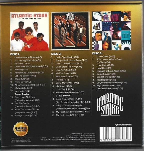 Image of Back Cover of 3xCD - EX/EX - ATLANTIC STARR, Always (The Warner/Reprise Recordings 1987-1991) (SoulMusic Records; QSMCR5198BX, UK 2021, Box Set, Booklet), ,  - 2416104C