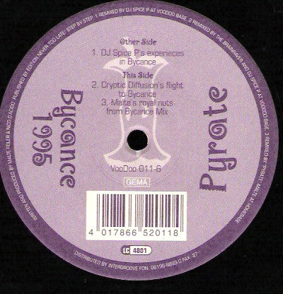 Image of Front Cover of 12" - G+/G+ - PYRATE, Bycance 1995 (VooDoo Records; VooDoo 011-6, Germany 1995, Company Sleeve), Plays through with background noise,  - 2446019S