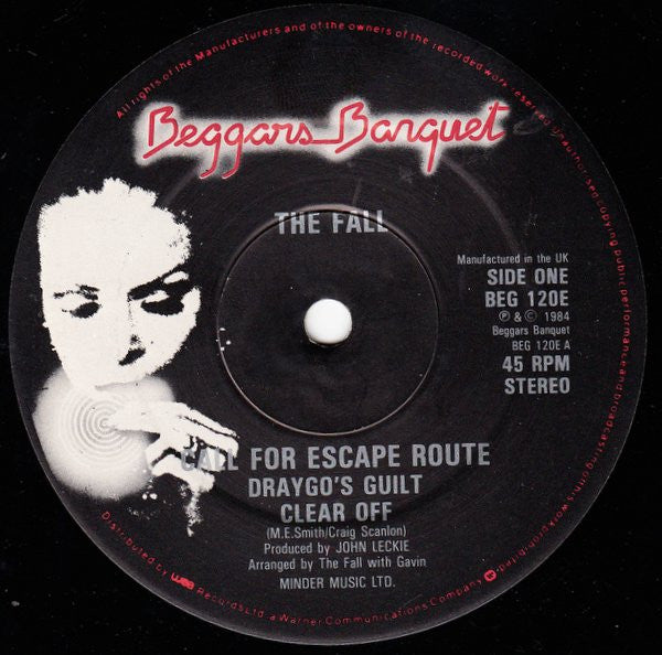 Image of Label Cover of 12" - G+/VG+ - THE FALL, Call For Escape Route (Beggars Banquet; BEG 120E, UK 1984, Picture Sleeve), Edge and ring wear, tear on back cover. ,  - 2446034S