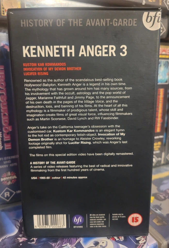Image of Back Cover of VHS - VG+/VG+ - KENNETH ANGER, Kenneth Anger 3 (, US 1992), Ex library copy,  - 2456030S
