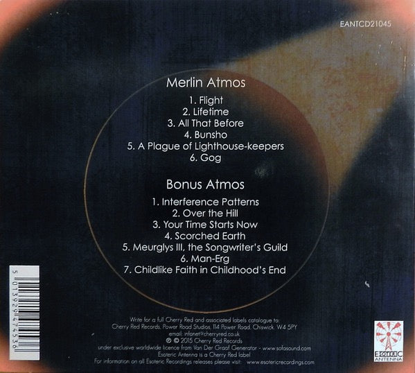 Image of Back Cover of 2xCD - VG+/EX - VAN DER GRAAF GENERATOR, Merlin Atmos (Esoteric Antenna; EANTCD21045, UK 2015, Double Digipak, Booklet), ,  - 2416121C