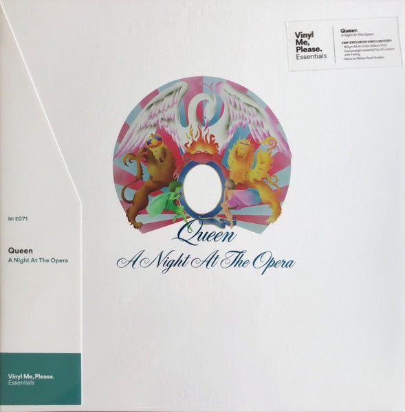 Image of Front Cover of LP - NEW/NEW - QUEEN, A Night At The Opera (Hollywood Records; D002995401, US 2018 Reissue, Misprint, Reissue, Remastered, 180g, Multi-Color Galaxy Vinyl), , Vinyl, Me Please editiom of Queen's flamboyant, multi-layered blend of hard rock, baroque pop, and studio experimentation that moves between intimate ballads and theatrical shifts in sound. Includes  Bohemian Rhapsody  and  Love of My Life.  - 2336185E