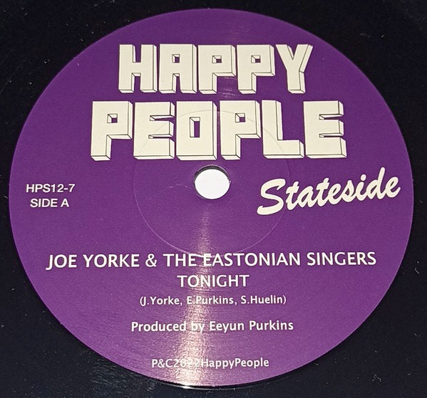 Image of Front Cover of 7" - EX/VG+ - JOE YORKE & THE EASTONIAN SINGERS, Tonight (Happy People Stateside; HPS12-7, US 2022 Reissue, Company Sleeve, Solid Centre / Limited Numbered Edition of 217), ,  - 2416152C