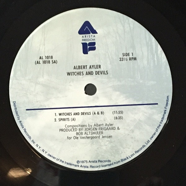 Image of Label Cover of LP - VG+/VG - ALBERT AYLER, Witches & Devils (Arista; AL 1018, US 1975 Reissue), Still In Opened Shrinkwrap. Import corner-cut.,  - 2416198C