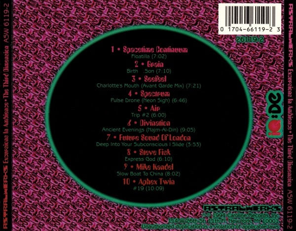 Image of Back Cover of CD - VG+/VG+ - VARIOUS, Excursions In Ambience (The Third Dimension) (Astralwerks; ASW 6119-2, US 1994, Jewel Case), ,  - 2436033E