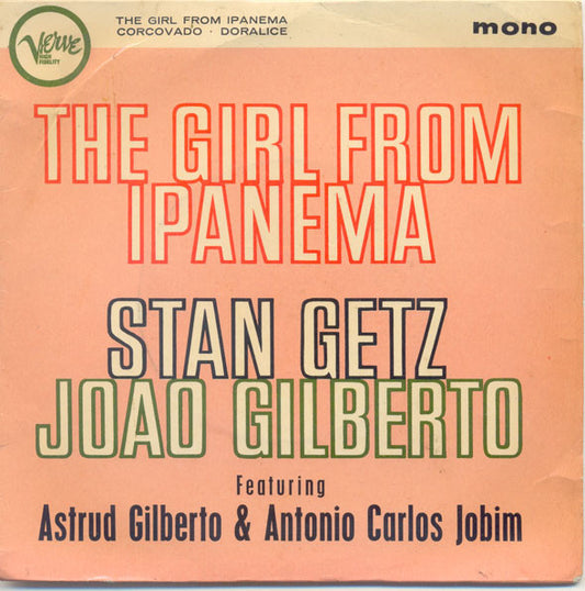Image of Front Cover of 7" EP - VG/VG - STAN GETZ / JOAO GILBERTO, The Girl From Ipanema / Corcovado / Doralice (Verve Records; VEP.5014, UK 1964, Flipback Sleeve), Lightest of marks. Lightest wear to sleeve.,  - 2456041S