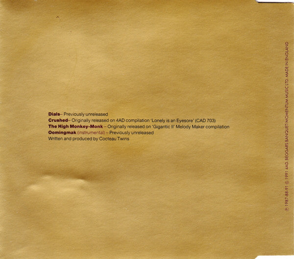 Image of Label Cover of 8xLP - VG/VG+ - COCTEAU TWINS, Cocteau Twins Singles Collection (4AD ; CT BOX 1, UK 1991, Box Set), ,  - 2436041E