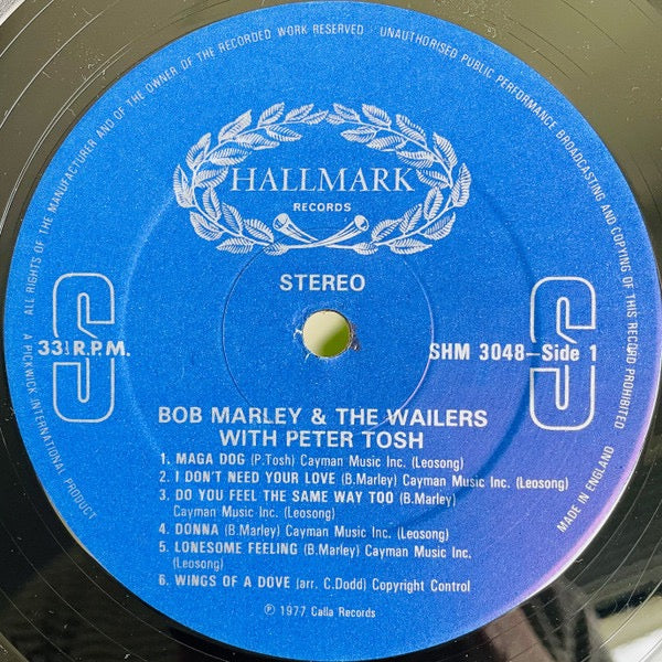 Image of Label Cover of LP - VG/VG - BOB MARLEY AND THE WAILERS  WITH PETER TOSH, Bob Marley And The Wailers With Peter Tosh (Hallmark Records; SHM 3048, UK 1981, Laminated Front Sleeve), Light Marks only.,  - 2416223C