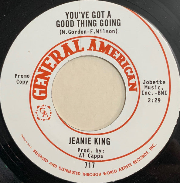 Image of Front Cover of 7" - /EX - JEANIE KING / THE VELVET SATINS, You've Got A Good Thing Going / Nothing Can Compare To You (General American; 717, UK , Promo), ,  - 2456059S