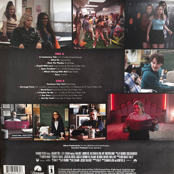 Image of Back Cover of LP - EX/EX - VARIOUS ARTISTS, Mean Girls (Music From The Motion Picture) (Paramount; 602465014808, USA & Canada 2024, Inner, Opaque Candy Floss Vinyl), ,  - 2426147E
