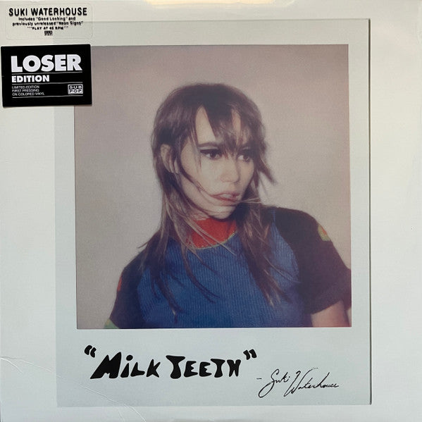 Image of Front Cover of 12" EP - EX/EX - SUKI WATERHOUSE, Milk Teeth (Sub Pop ; SP 1540, Europe 2022, Picture Sleeve, Insert, Transparent Blue Vinyl), Stickered Plastic Outer Sleeve,  - 2426139E