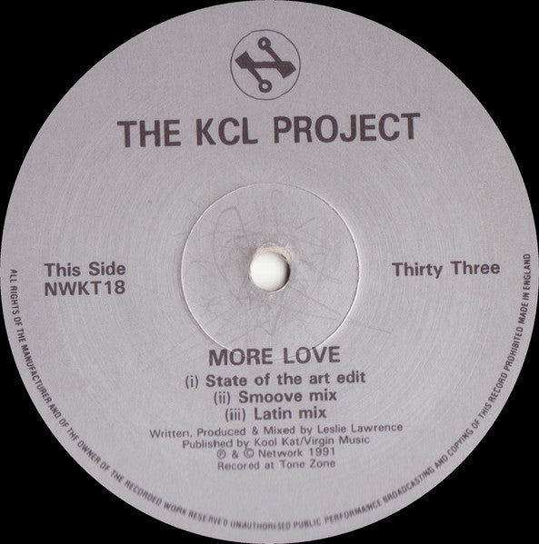 Image of Front Cover of 12" - /VG+ - THE KCL PROJECT, KCL Theme / There Will Be A Time / More Love (Network Records; NWKT 18, UK 1991), ,  - 2446108S