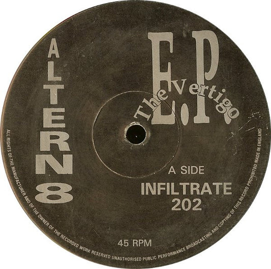 Image of Front Cover of 12" - /VG - ALTERN 8, The Vertigo E.P. (Network Records; NWKT 24, UK 1991), ,  - 2446109S