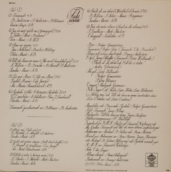 Image of Back Cover of LP - VG+/VG+ - ANNI-FRID LYNGSTAD, Frida Ensam (Polar; POLS 265, Sweden 1975), ,  - 2416095C