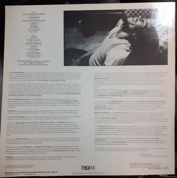 Image of Back Cover of LP - VG/VG - BOB MARLEY AND THE WAILERS, In The Beginning (Trojan Records; TRLS 221, Netherlands 1984), ,  - 2426172E