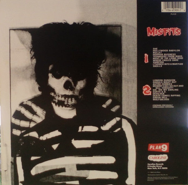 Image of Label Cover of LP - NEW/NEW - MISFITS, Misfits (Plan 9; PL9-09, US 2020 Reissue), , Vinyl LP repressing of this 1986 collection from the Punk legends. The compilation is officially titled Misfits, but is commonly referred to as Collection I and was made up as the first half of a pair with the later release of the compilation album Collection II. It includes several versions of songs that are exclusive to this compilation. - 2416350C