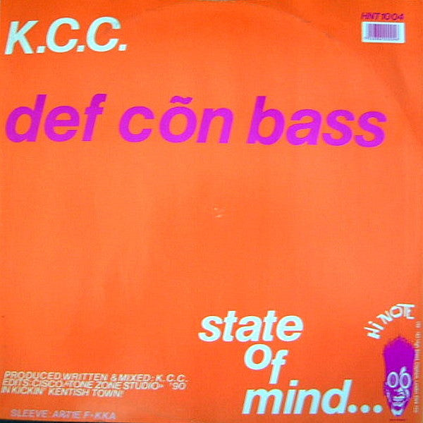 Image of Back Cover of 12" - VG+/VG+ - K.C.C., State Of Mind... (Hi Note; HNT 1004, UK 1990), Writings on label,  - 2446142S