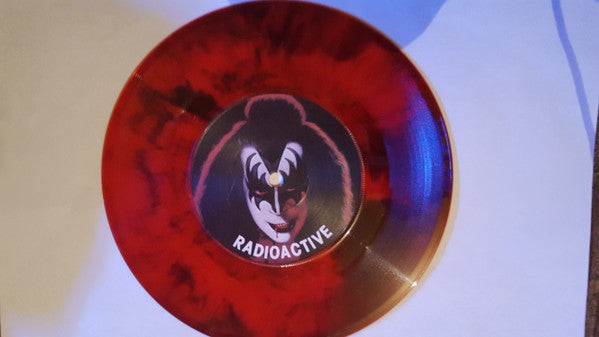 Image of Label Cover of 7" - VG/VG+ - GENE SIMMONS, Radioactive (Casablanca; CAN 134, UK 1978, Picture Sleeve, No Mask, Red And Black Vinyl Mispress), Writing On Front Sleeve,  - 2426191E