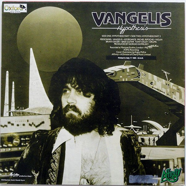 Image of Back Cover of LP - VG/VG+ - VANGELIS, Hypothesis (Oxford; OX/3162, Italy 1980 Reissue), Edge and Ring Wear,  - 2446133S