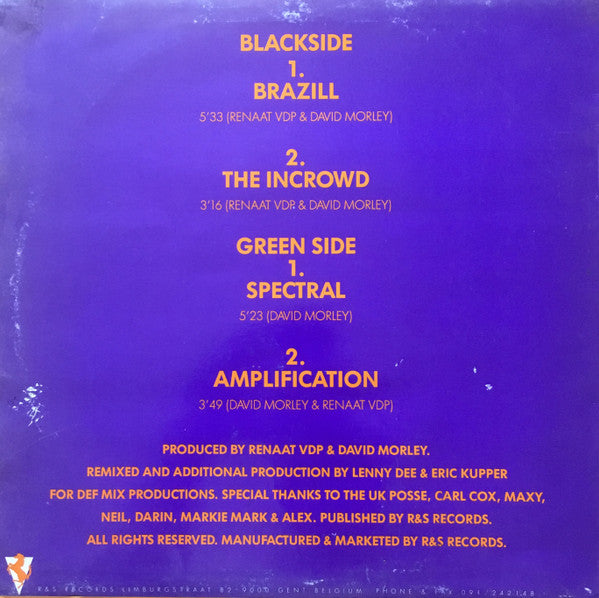 Image of Back Cover of 12" - VG+/VG+ - SPECTRUM, The Remixes (R & S Records; RS 9101, Belgium 1991), Couple superficial marks.,  - 2446144S