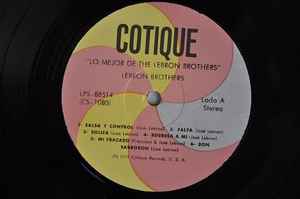 Image of Label Cover of LP - VG+/VG+ - LEBRON BROTHERS, Lo Mejor De The Lebron Brothers (Cotique; LPS 88514, Venezuela 1992 Reissue), ,  - 2426087E