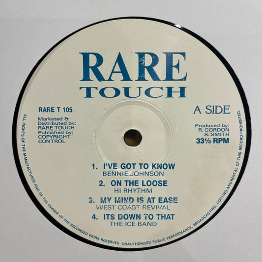 Image of Front Cover of LP - /G+ - VARIOUS, Untitled (Rare Touch; RARE T 105, UK 1990), , A1 Benny Johnson   I Just Got To KnowA2 Hi Rhythm   On The LooseA3 West Coast Revival   My Mind Is At EaseA4 The Ice Man's Band   It's Down To ThatB1 Player   Baby Come BackB2 Level 42   Sleep WalkersB3 Gavin Christopher   We'll Always Be TogetherB4 The Quickest Way Out   Hello Stranger - 2416423C