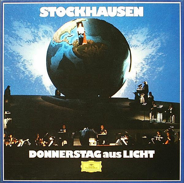 Image of Front Cover of 4xLP - VG/VG+ - STOCKHAUSEN, Donnerstag Aus Licht (Deutsche Grammophon; 2740 272, Europe 1983, Box Set, Booklet), Hairline on Side 2. Light surface marks only on other discs. Sticker damage on back of sleeve, inside box and to spine. Sticker residue on booklet and labels. Indents on box.,  - 2446193S