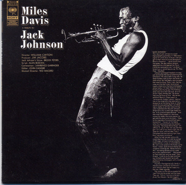 Image of Front Cover of CD - VG/VG+ - MILES DAVIS, A Tribute To Jack Johnson (Sony; SRCS 9120, Japan 1996), No obi,  - 2456112S