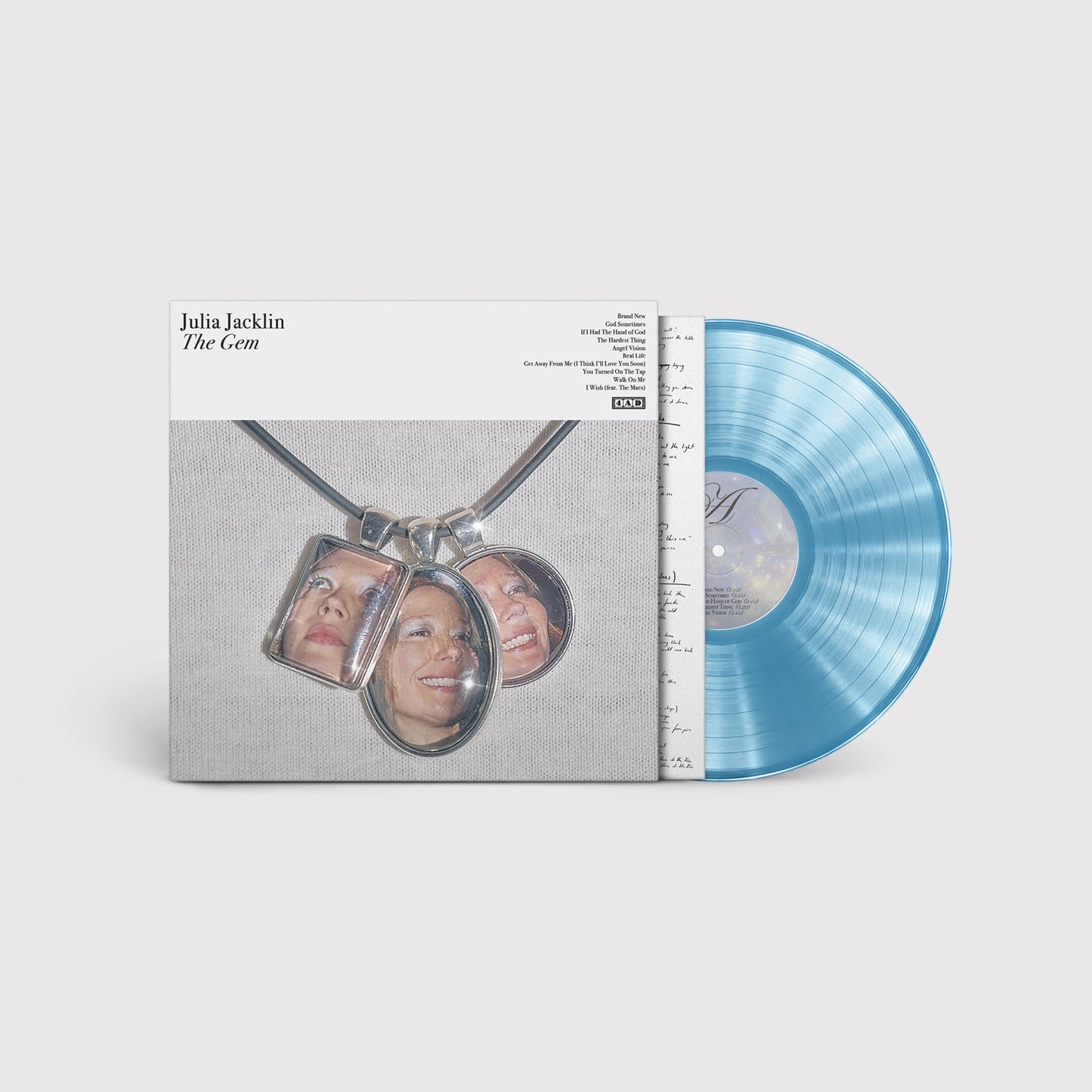 Image of Back Cover of LP - NEW/NEW - JULIA JACKLIN, The Gem (4AD; 4AD0942LPE, UK 2026, Inner, Turquoise Vinyl), , The fourth studio album from Julia Jacklin, The Gem, will be released on 25 September and marks the Australian musician’s debut release on 4AD. The Gem was produced by Jacklin and Robert Muinos and recorded entirely in Melbourne. First single "Get Away From Me (I Think I’ll Love You Soon)’"is a bold and fun nod to eighties jangle rock and to the Melbourne sound she fell in love with. - 940458