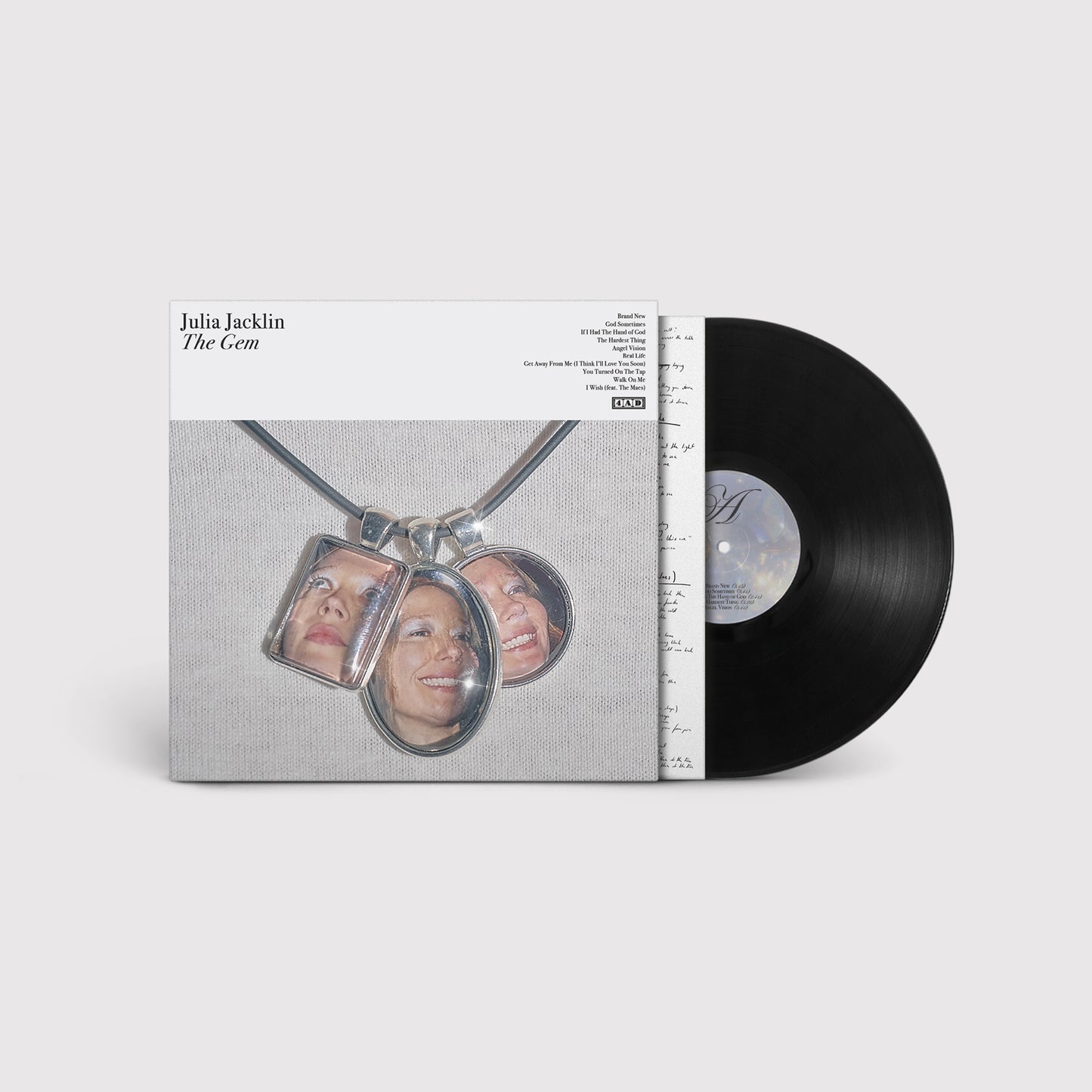 Image of Back Cover of LP - NEW/NEW - JULIA JACKLIN, The Gem (4AD; 4AD0942LP, UK 2026, Inner, Standard Black Vinyl), , The fourth studio album from Julia Jacklin, The Gem, will be released on 25 September and marks the Australian musician’s debut release on 4AD. The Gem was produced by Jacklin and Robert Muinos and recorded entirely in Melbourne. First single "Get Away From Me (I Think I’ll Love You Soon)’"is a bold and fun nod to eighties jangle rock and to the Melbourne sound she fell in love with. - 94