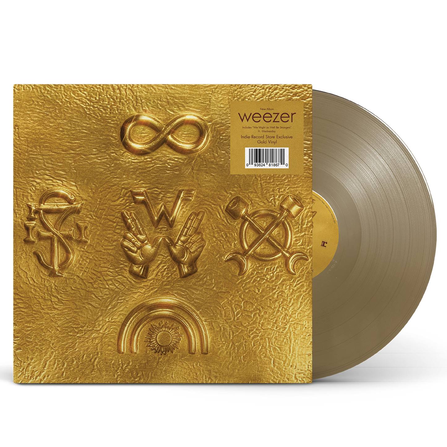 Image of Back Cover of LP - NEW/NEW - WEEZER, Weezer (Warner Records; 0093624818670, UK 2026, Gold Vinyl), , Weezer returns with a new colour in their arsenal for Weezer – their 20th album overtheir monumental, decades-long run. The new album is hands down the band’s most collaborative. They all took turns contributing songs; they all took turnswriting ON songs together. Produced by Kenneth Blume and Klas Ahlund, Weezer is already shaping up to be anotherstandout in the band’s incredible, timeless catalogue