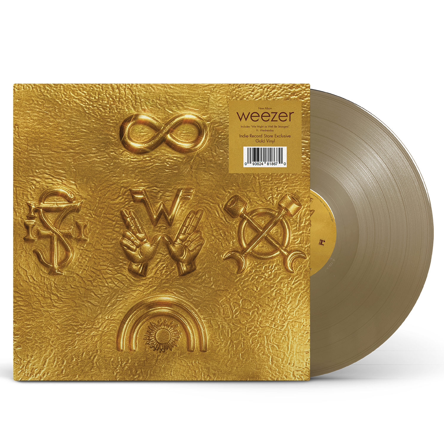 Image of Back Cover of LP - NEW/NEW - WEEZER, Weezer (Warner Records; 0093624818670, UK 2026, Gold Vinyl), , Weezer returns with a new colour in their arsenal for Weezer – their 20th album overtheir monumental, decades-long run. The new album is hands down the band’s most collaborative. They all took turns contributing songs; they all took turnswriting ON songs together. Produced by Kenneth Blume and Klas Ahlund, Weezer is already shaping up to be anotherstandout in the band’s incredible, timeless catalogue