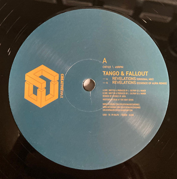 Image of Front Cover of 12" - VG+/VG+ - TANGO & FALLOUT, Revelations (Original Mix) / Revelations (Essence Of Aura Remix) (Creative Wax; CW133, UK 2025), ,  - 2446201S