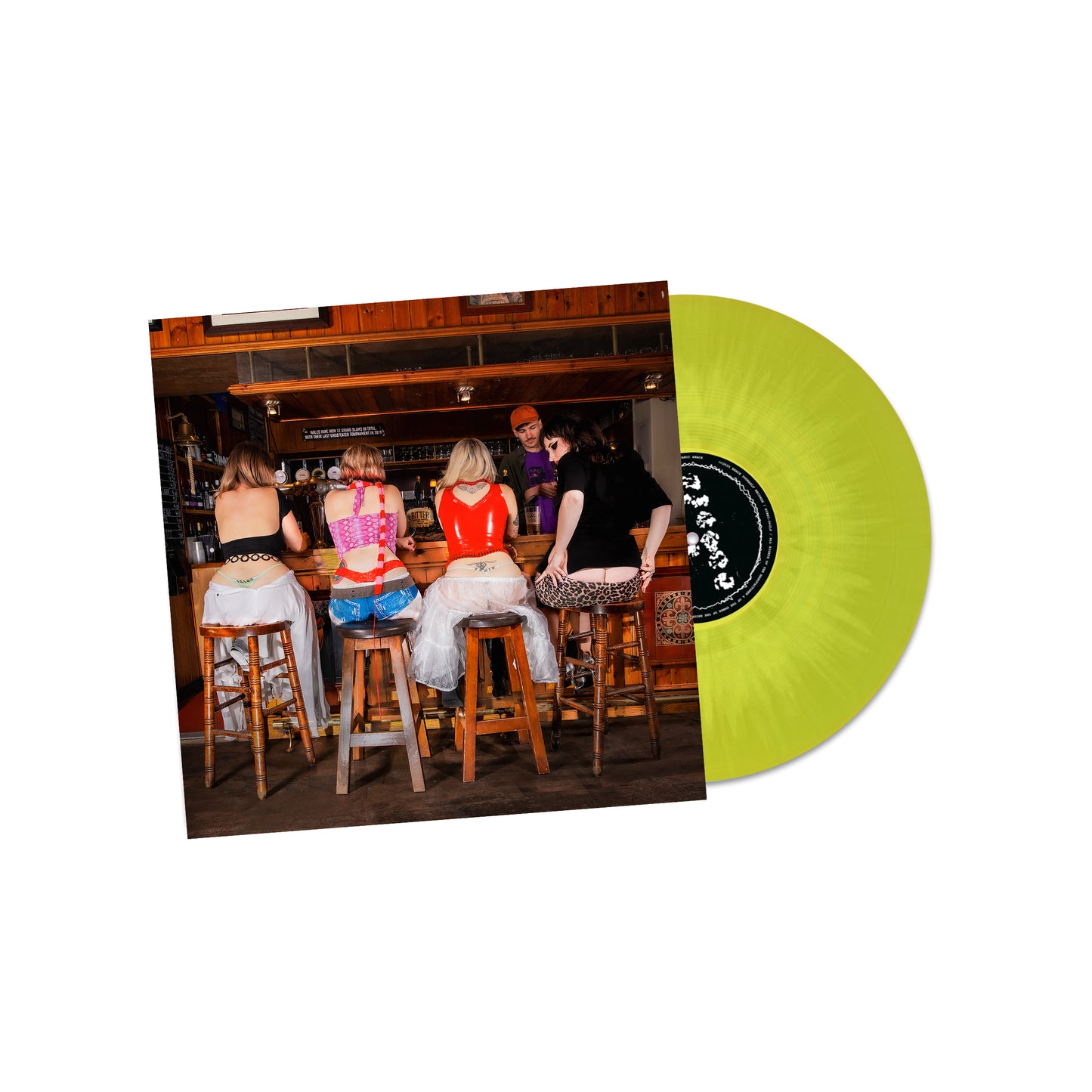 Image of Back Cover of LP - NEW/NEW - PANIC SHACK, Panic Shack (Brace Yourself Records; BYREC62LPY, UK 2026, Sour Colour ), , To be released in July, Panic Shack’s self-titled debut album represents a serious level up. Linking up with producer Ali Chant (PJ Harvey, Perfume Genius, Yard Act), it finds the band expanding their gutsy punk sound into fuller territory, packed with vocal harmonies, synths, electronic experimentation, and even a trumpet at one point. Irresistible because of their simplicity and ch