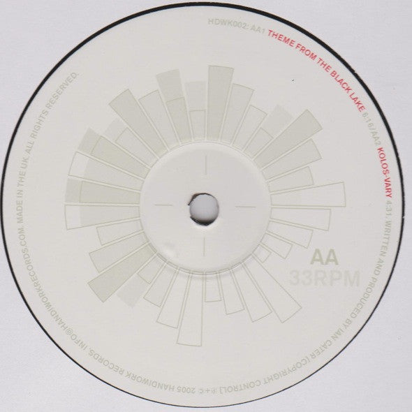 Image of Back Cover of 12" - /VG - TWO CITIES, Speechless EP (Handiwork Records; HDWK002, UK 2005), Strong VG, only a handful of light marks to AA1, the rest closer to VG+, A1	MeltA2	ChollyAA1	Theme From The Black LakeAA2	Kolos-Vary - 2426094E