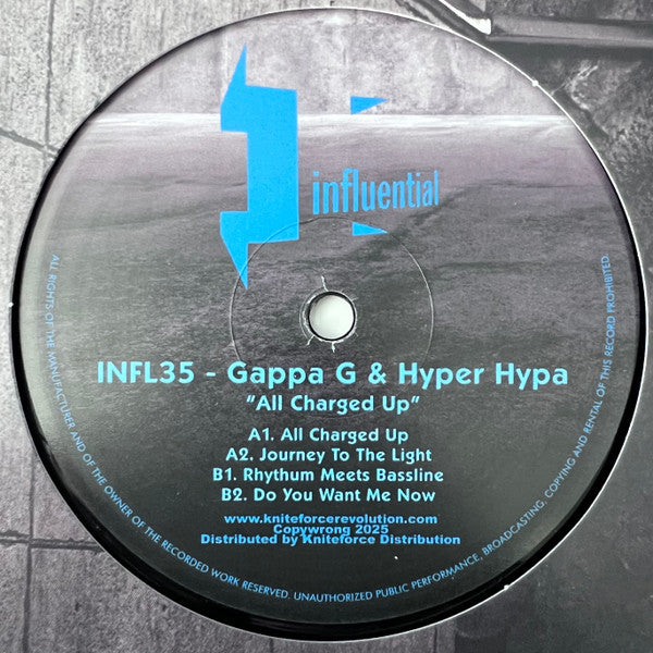 Image of Front Cover of 12" - VG+/VG+ - GAPPA G & HYPER HYPA, All Charged Up (Influential; INFL35, UK 2025), ,  - 2446219S