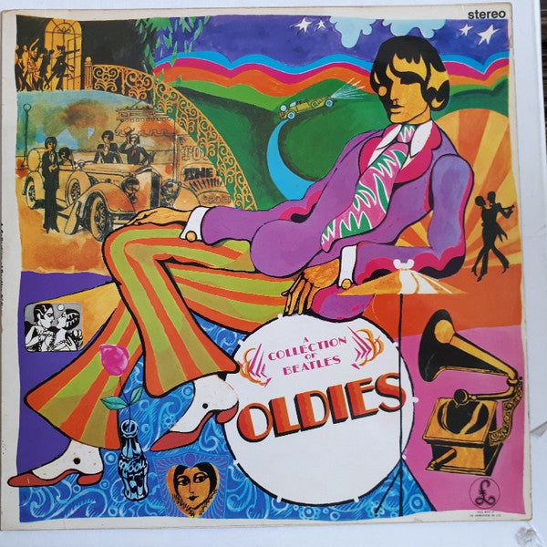 Image of Front Cover of LP - VG/VG - THE BEATLES, A Collection Of Beatles Oldies (Parlophone Black & Silver Labels With Two EMI Boxes & Raised Label RIm; PCS 7016, UK 1970s Reissue, Laminated Front Sleeve, Polygram Contract Pressing), Light Marks only.,  - 2416396C