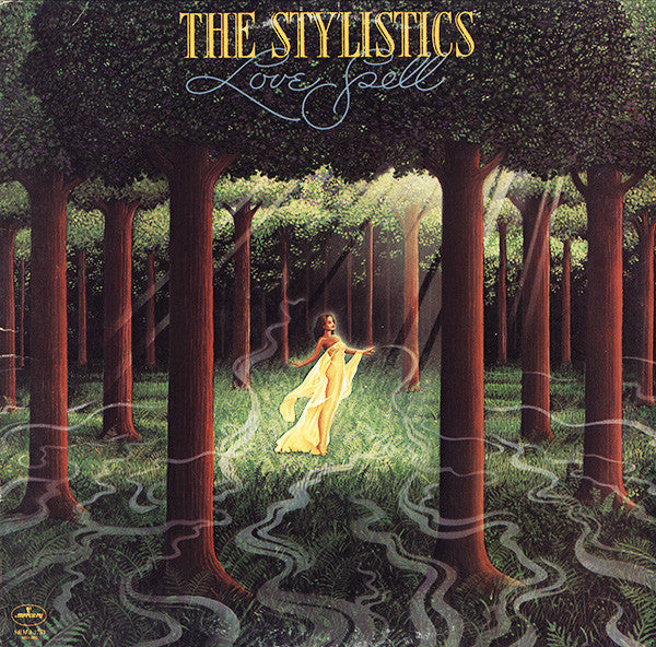 Image of Front Cover of LP - G+/G+ - THE STYLISTICS, Love Spell (Mercury; SRM-1-3753, US 1979, Company Inner), Some notable marks on A-side which look deep but play through fine. Light fogging at edge. Sleeve worn at edges and spine, liquid stained / damaged in a few places and taped over neatly,  - 2416468C