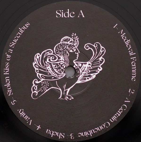 Image of Label Cover of LP - VG/G+ - FATIMA AL QADIRI, Medieval Femme (Hyperdub; HDBLP057, UK 2021, Download Code), Light marks only, Medieval Femme, Fatima Al Qadiri s new ten track suite inspired by the classical poems of Arab women, invokes a daydream through the metaphor of an Islamic garden, at the border between depression and desire, where the present temporarily dissolves, leaving only past and future. Mixing neon drones and the faint outlines of Arabesque melody, Medieval Femme reveals a fully-real