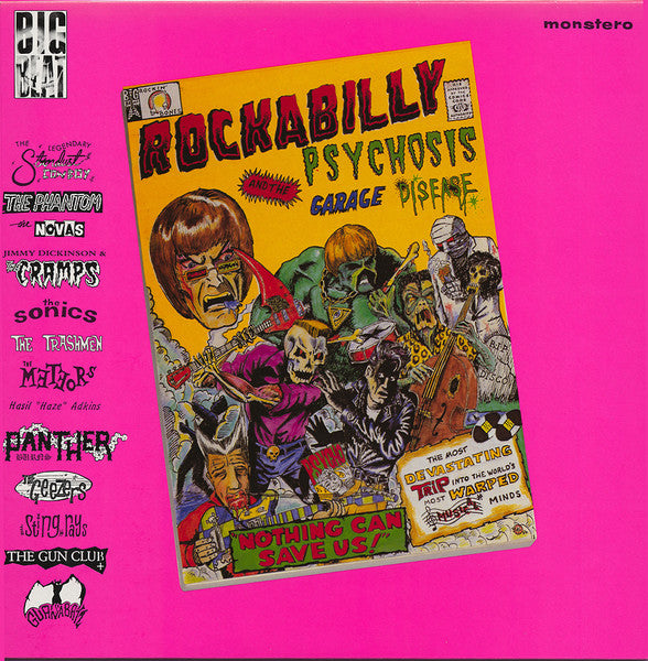 Image of Front Cover of LP - VG/VG - VARIOUS, Rockabilly Psychosis And The Garage Disease (Big Beat Records; WIK 18, UK 2013 Reissue), Hairlines. Strong VG sleeve, ring wear on back.,  - 2426211E