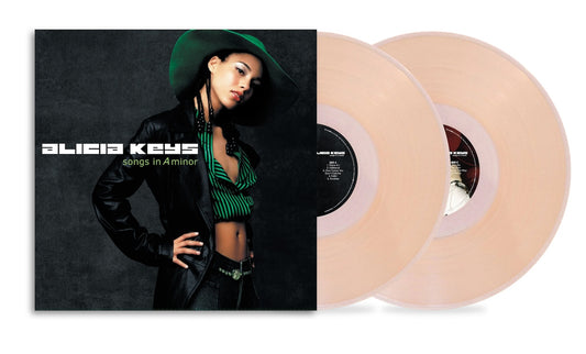 Image of Front Cover of 2xLP - NEW/NEW - ALICIA KEYS, Songs In A Minor (25th Anniversary Edition) (RCA; 19958456881, Europe 2026 Reissue, Gatefold, Inner,  Vin+Rose  Indie Exclusive 2LP ), ,  Songs in A Minor (25th Anniversary Edition)  features the classic, 5 time Grammy winning debut album augmented with two bonus tracks from the original album recording sessions:  Foolish Heart  and  Crazy (Mi Corazon), . This limited quantity 2LP set spreads the 18 total tracks across four sides, all pressed on crystal 