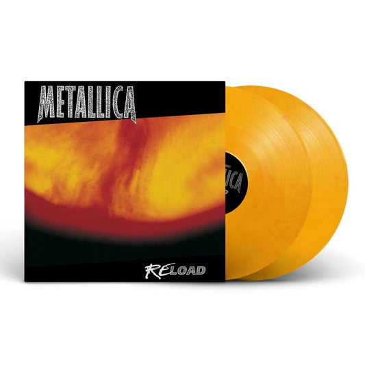 Image of Front Cover of 2xLP - NEW/NEW - METALLICA, ReLoad (Remastered) (UMR; BLCKND12R1W, Europe 2026 Reissue, Gatefold, 2 Inserts, 2LP Flaming Fuel Vinyl, Download Code), , Metallica is continuing to release remasters of their catalog, with the latest being the 4x-platinum ReLoad, available everywhere on June 26th.  Produced by Bob Rock, ReLoad is the follow-up to 5x-platinum Load. ReLoad contains fan favorites including “Fuel,” “The Memory Remains,” and “The Unforgiven II.” Remastered by Reuben Cohen at 