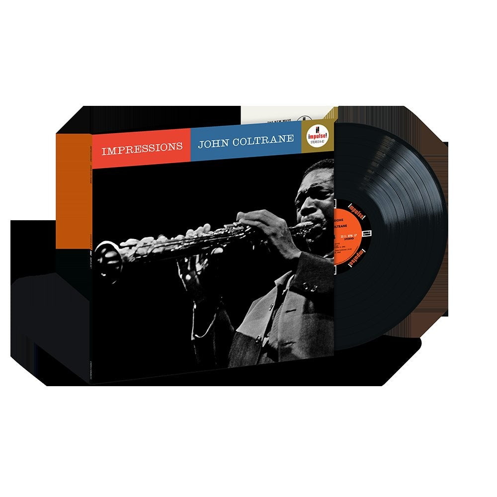 Image of Front Cover of LP - NEW/NEW - JOHN COLTRANE, Impressions (Acoustic Sounds) (Decca; 5708463, Europe 2026), , "Recorded between 1961 and 1963 and released on Impulse! Records in July 1963, Impressions documents John Coltrane’s classic quartet with pianist McCoy Tyner, bassist Jimmy Garrison, and drummer Elvin Jones.Two selections — “India” and “Impressions” originate from the group’s November 1961 engagement at the Village Vanguard, where the quartet was joined by Eric Dolphy on alto saxophone, bas