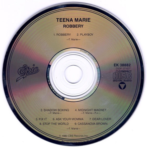 Image of Label Cover of CD - VG+/EX - TEENA MARIE, Robbery (Epic; EK 38882, US 1989 Reissue, Jewel Case), Opened Instore,  - 2416491C