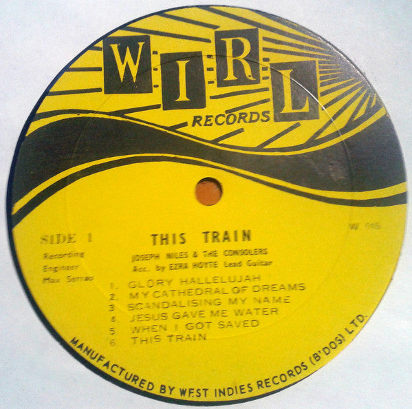 Image of Label Cover of LP - VG+/VG+ - JOSEPH NILES AND THE CONSOLERS, This Train (Caravan; MMS-018, Barbados 1970s, Pasteback Sleeve), ,  - 2446246S