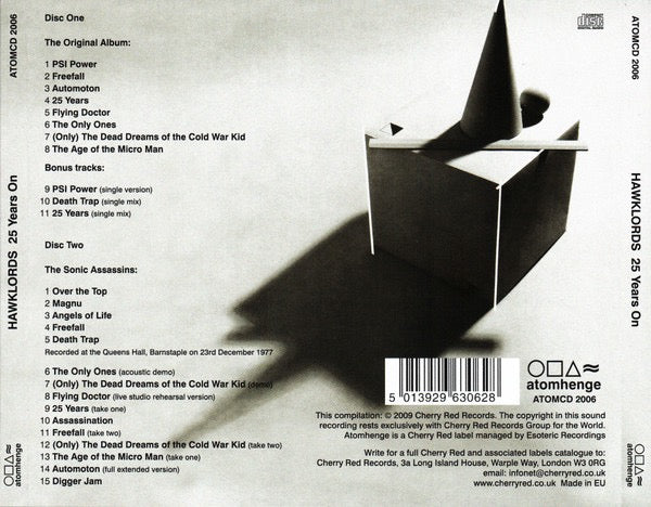 Image of Back Cover of 2xCD - VG+/VG+ - HAWKLORDS, 25 Years On (Atomhenge; ATOMCD 2006, Europe , Jewel Case), ,  - 2416590C